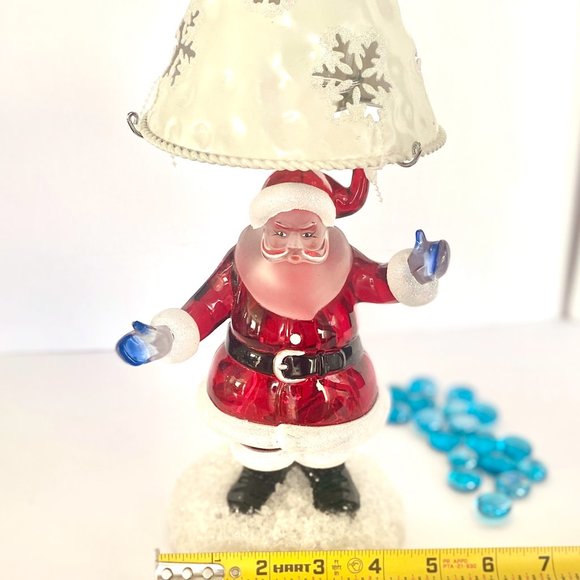 Santa Claus Candle Holder, glass and ceramic, vintage, deco, Christmas, gift - Picture 9 of 12